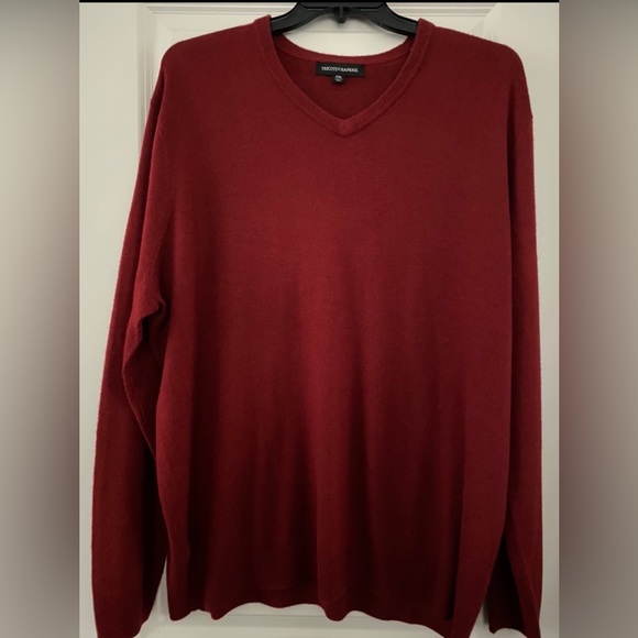 Tricot Raphael Other - Big & Tall, V-Neck, Sweater, Color: Maroon, Size XXL , Excellent Condition